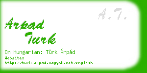 arpad turk business card